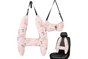 Eteslot 2 h-Shape Kid car Sleeping Head Support - travel Neck Rest car seat Pillow for Children Sleeping - Baby Toddler car Sleeping Pillow - Children Sleep headrest Pillow - Soft