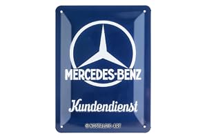 Nostalgic-Art Retro Plåtskylt, 15 x 20 cm, Mercedes – Kundendienst