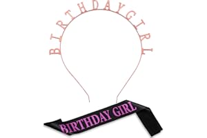 Zonon Birthday Headbands Birthday Satin Sash and Tiara Birthday Crown for Girls Women Birthday Party Supplies