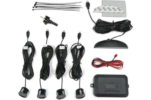 JOM Car Parts & Car Hifi GmbH 7107 Rückfahrt Warnsystem, komplettsystem mit mit 4 Sensoren, Anzeige über Display und zusätzlichem Wartnton