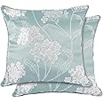 Emma Barclay Blossom - Jacquard Cushion Cover in Duck Egg - 17x17 (43x43cm) (BLOMCCDUC)