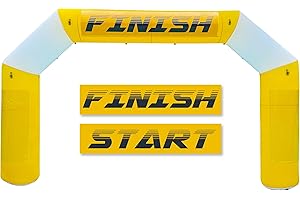 Heipigo 20ftx13ft Inflatable Arch with 280W Blower, Yellow Inflatable Archway with Start Finish Race Banner for Marathons, Fundraisers, Outdoor Advertising Commerce