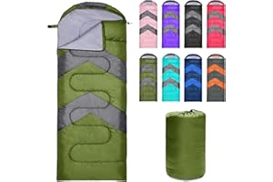 Zusentee Saco de Dormir Adultos Ultraligero Compacto, 3-4 Estaciones-Ligero Saco de Dormir Invierno Niños Impermeable para Camping y Senderismo