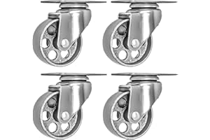 ONLINE BEST SERVICE OBS 4 PCS 75 mm up to 520 KG All Steel Heavy Duty Metal Castor Wheels, Caster No Brake for DIY, Furniture Trolley Wheels with Double Bearings Swivel Castor