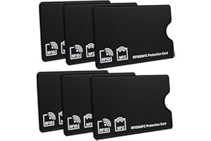 LIBAIDZ 6pcs RFID Blocker Kartenhülle,NFC Schutzhülle Karte,Karten Schutzhülle,NFC Hülle,Schutz-Hülle RFID-Blocker Abgeschirmt aus PVC,für EC Karten Schutzhülle,Kreditkarte,Bankkarte,90*59 mm,Schwarz