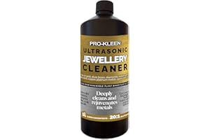 Pro-Kleen Ultrasonic Jewellery Cleaner Machine Solution 1 Litre Concentrated Fluid Makes 20L - Removes Oils Scale Dirt Suitable for Gold Silver Brass Diamonds