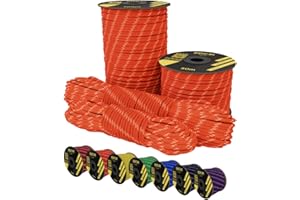EDCX Paracord 550 Parachute Cord Type III Mil-Spec 7 Strands Survival (Reflective sofit orange, 30 m)
