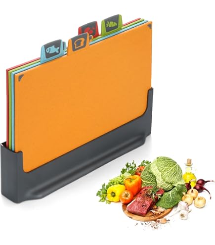 Set 4 Taglieri In Plastica Con Scanalatura - Colorati, Antiaderenti, Per Carne, Verdura E Frutta, Con Manico - Foto 7