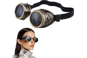 Fesatccoz Vintage stil steampunk glasögon, gotiska stil skyddsglasögon, unisex skyddsglasögon, svetsare punk skyddsglasögon