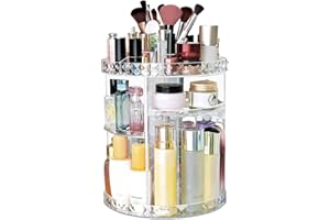 twirush Makeup Organiser, 360 Degree Rotating Beauty Organiser for Jewellery Cosmetic Vanity Perfume, Large Capacity Make Up Storage Display Stand for Vanity Table Bedroom Countertop Bathroom Dresser
