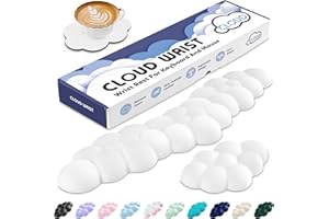Sushret Handballenauflage Tastatur Wolke, Ergonomisches Handauflage Tastatur Wolke Mit PU Leder Memory Schaum, Cloud Wrist Rest, Niedliche Wolken Handgelenkstütze Maus Für PC Gaming Zubehör – Weiß