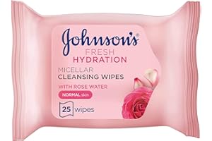 Johnson's Fresh Hydration Micellar Cleansing Face Wipes Normal Skin 25s