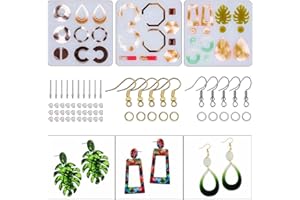 AUDIO FREQUENCY% 503 Pièces Moule Époxy Résine Bijoux Silicone Kit de Moules et Outils de Coulée de Résine Moule avec Crochets d'oreille et Anneaux de saut pour la Fabrication de Bijoux en Cristal Pendentif Bracelet