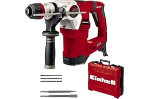 Einhell Martillo perforador TE-RH 32 4F Kit (1250 W, 5 J, perforación + perforación con impacto + cincelado con/sin fijación, agarre antivibraciones, incl. maletín E-Box, 3 brocas, 2 cinceles)