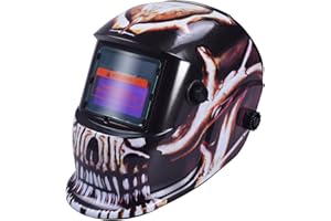 Nuzamas ad energia solare saldatore auto-oscurante maschera saldatura protezione per il viso per ARC TIG MIG grinding taglio al plasma con paralume regolabile gamma DIN4/9-13 UV/IV Cool Skull