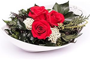 Rosen-Te-Amo, Regalo Dia de la Madre | Ramo Rosas eternas Rojas perfumadas Premium en refinada Caja Regalo| Maceta Ceramica || Flores Naturales Domicilio | Decoracion hogar | Regalo Mujer