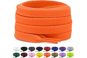 Shecret 2 Paar Flache Schnürsenkel, 8mm Breite Schnürsenkel, Flache Schnürsenkel Ersatz Reißfeste Schuhbänder für Turnschuhe, Laufen, Erwachsene, Kinder, Polyester