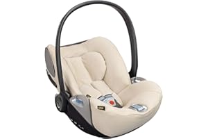 Ukje Funda compatible con Cybex Cloud Z, Z2 & T i-size asiento de coche – Funda de asiento infantil – Funda para silla de bebé – Funda para silla de recién nacido – Funda protectora de algodón (beige)