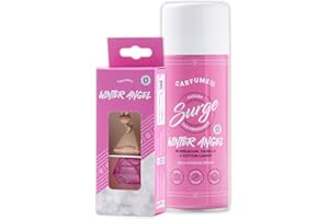 Carfume Winter Angel Car Air Freshener Twin Pack | Limited Edition Scent | Bubblegum, Vanilla & Cotton Candy Fragrance - Diffuser & Surge Can Bundle - Luxury Pink Car Accessory Gift For Women