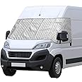 CICMOD Windscreen Cover Front Window Sunshade External Thermal Screen Wrap Cover for Fiat Ducato Peugeot Boxer Motorhome - Silver