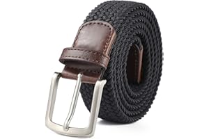 AnJuHoPa Pasek męski, elastyczny pasek, pasek materiałowy, damski jednokolorowy, szerokość 3,5 cm, pasek do dżinsów, spodnie z bezniklową metalową klamrą, unisex