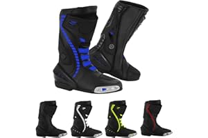 Vaster Moto Herren Motorradschuhe Knöchel Motorrad wasserdicht Leder Rennstiefel Rutschfeste Sohle