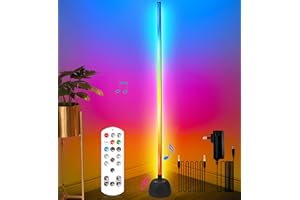 DeeprBling Lampa stojąca Led 175 cm z głośnikiem Bluetooth 20 W, funkcja TWS i audio AUX, narożna lampa podłogowa RGB z możliwością ściemniania, 16 milionów kolorów, synchronizacja muzyki i timer