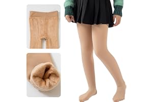 Runmeihe Thermo Atrumpfhose für Mädchen mit Fleecefutter, Blickdichte Warme Winterstrumpfhosen, Dicke Fleece Feinstrumpfhose(5-20 °C)