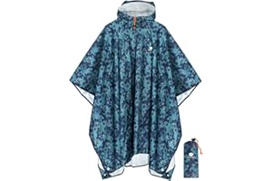 ANYOO Leichter Wasserdichter Regenjacken Wiederverwendbar Ripstop Atmungsaktiver Mehrzweck Regenmantel mit Kapuze Faltbare Schutzdecke Unterschlupf Plane Ideal für im Freien Camping Wandern Angeln