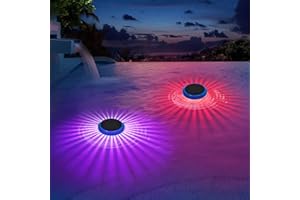 MORXINLE Solar Schwimmende Pool Licht,LED poolbeleuchtung mit Farbwechsel Wasserdicht Teichbeleuchtung für Garten Deko,Unterwasser Licht für Schwimmbädern,Wasserparks verwendet und Pool,Teich,Brunnen-2 Stück