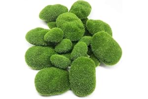 TASHCE 10 Pcs Künstliche Moossteine, Künstliche Moos Steine Mehrere Größen DIY Dekorative Garten Mooskugel Kleine Moos Felsen Trittsteine Künstliche Grasmoosmatte für Feengärten und Basteln Terrarien