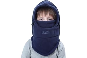 VSREI Gorro de Esquí para Niños/Niñas Balaclava, Bufanda de Invierno, Forro Suave de Algodón 5 en 1, Gruesas y calentitas orejeras elásticas ajustables, Válido para Niño y Niña (3-14 años)