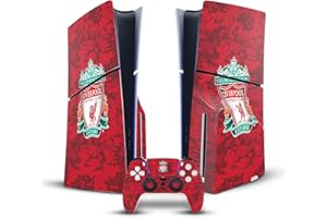 Head Case Designs Officially Licensed Liverpool Football Club Crest Red Camouflage Art Vinyl Gaming Skin Decal Compatible With Sony PlayStation 5 PS5 Slim Disc Edition Console & DualSense Controller