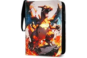 THEASSLI Sammelkarten Album für Pokemon Karten,Sammelalbum für Karten, 50 Seiten 400 Karten Kapazität, PU Tragbar Wasserdicht Karten Halter Heft Ordner Buch