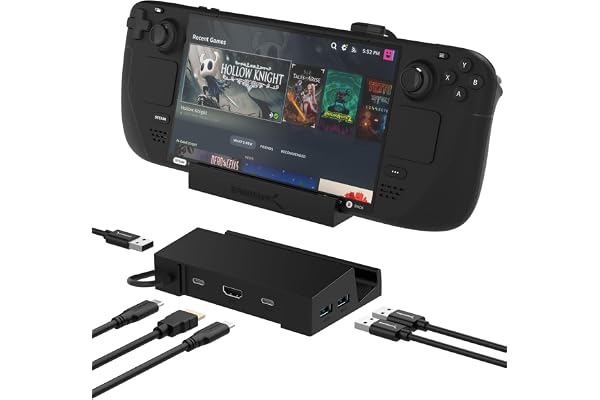 SABRENT Dock Steam Deck 6-en-1, Hub USB C avec 95 W PD Charge Rapide, Steam Deck Dock HDMI 4K@60Hz, Docking Station avec 3 Ports USB-A et 2 USB-C pour Valve Steam Deck et Rog Ally Design (DS-SD6P)