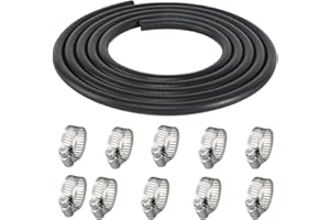 BELIHOME 3 Meter Kraftstoffschlauch-Kit, Benzinschlauch Durchmesser 8 mm mit 10 Stück Schlauchschellen, Kraftstoffschlauch für LKW PKW Traktoren oder Kleinmotoren