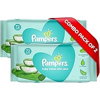 Pampers Baby Gentle Wet Wipes with Aloe, 144 Count, 97% Pure Water