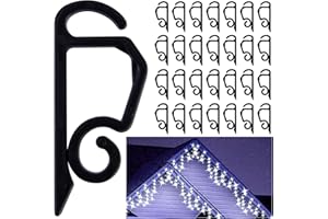 Vikdio 30 Pcs Black Gutter Hooks for Christmas Lights Outdoor, Holiday Lights Clips, Gutter Clips for Fixing String Lights Icicle Lights on Halloween Xmas Decoration Garden Tree Window