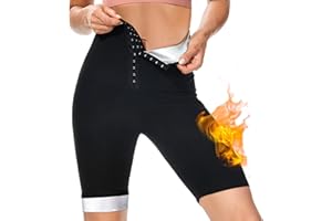 KIIWAH Pantalon de Sudation Femme Amincissante, Short de Sudation Femme Amincissante Sauna Vetement Ventre Plat pour Fitness Short Legging de Sudation pour Exercice Fitness Gym Yoga Sport Femme