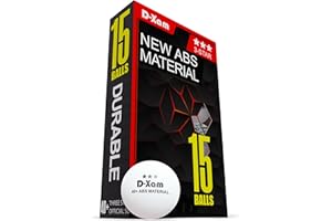D-XAM 15 Pack White & Orange Ping Pong Balls (Size 40+) Table Tennis Ball Set for Professional Players | Durable ABS Balls for Indoor/Outdoor Training and Tournament Racket Games