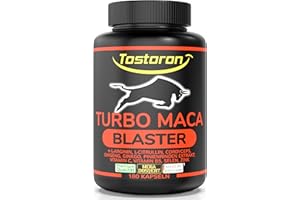 ‎TOSTORON Tostoron TURBO MACA BLASTER mit MEGA MACA - 180 Kapseln hochdosiert plus L-Arginin, Pinienrinden Extrakt, L-Citrullin, Cordyceps, Ginseng, Ginkgo, Vitamin C + B5, Selen, Zink, 1 Dose (1x141,7g)