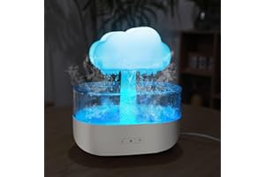 LMYSUFI Rain Cloud Luftbefeuchter, Regentropfen Sound Luftbefeuchter und Aromatherapie ätherisches Öl Diffusor mit 7 Farblichter, Nano Nebel, Helfen beim Schlafen und Entspannen, für Zuhause, Büro, Zimmer (C)