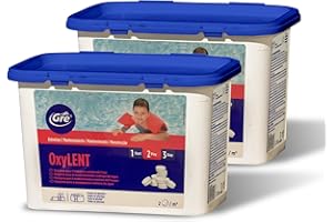 DTTRA Oxígeno activo Gre en pastillas de 20 g – OXI Lent 2,4 kg (1,2 x 2) ideal para piscina y spa hidromasaje.