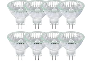 Givurao 8 Stück MR16 35W Halogenstrahler 12V, GU5.3 Halogen Leuchtmittel 2700K Warmweiß Dimmbar, 400LM Halogen Reflektor Glühbirne, 2 Bi-Pin Base Halogenlampen für Deckeneinbau Schienenlampen