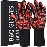 synmixx Grillhandschuhe, Ofenhandschuhe BBQ Kochenhandschuhe, Grillhandschuhe Hitzebeständig bis zu 800°C, rutschfeste…