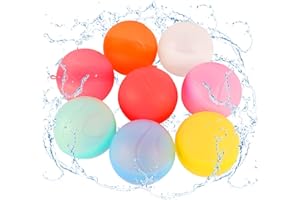 BUBUNY Reusable Water Balloons, Self Sealing Soft Silicone Water Bombs Splash Balls, Water Balls for Kids Adults Outdoor Water Fight Games Outside Summer Swimming Pool Party 8 Colors