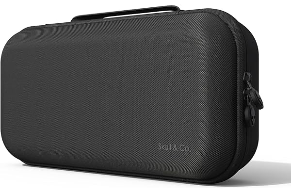 Skull & Co. Maxcarry Case for Steam Deck, ROG Ally/Ally X & Other Gaming Handheld: Portable Hard Shell Protective Travel Carrying Case with Storage for GripCase SD, GripCase Ally & Accessories- Black