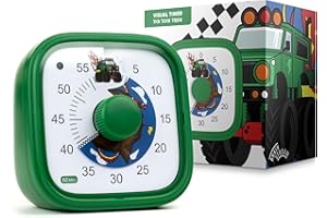 BRAINSTREAM Minuteur Visuel pour Enfants – Tick Tock Truck – Outil de Gestion du Temps pour Les Devoirs – Compte à 60 Minutes – Favorise la Concentration & la Productivité - Amusant et Coloré – Bip Adjustable