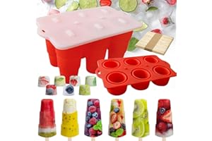 JDH SILICONE 2 en 1 Moule Glace, Pliable Moule à Glace, moule à glace batonnet moule à glace en silicone moule à glace enfant bac a glace maison Sans BPA