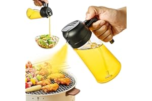 ParaCity Ölsprüher für Die Küche, 500 ml Öl Sprühflasche, 2 in1 Oil Sprayer Können Ölspray und Gießen zum Kochen, Küche, Grillen, Heißluftfritteuse, Salat, Backen (Schwarz)